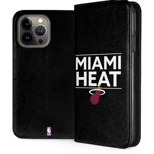 NBA Miami Heat Standard - Black iPhone 15 Pro Max Folio Case