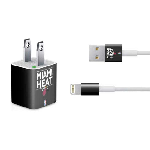 NBA Miami Heat Standard - Black iPhone Charger (5W USB) Skin
