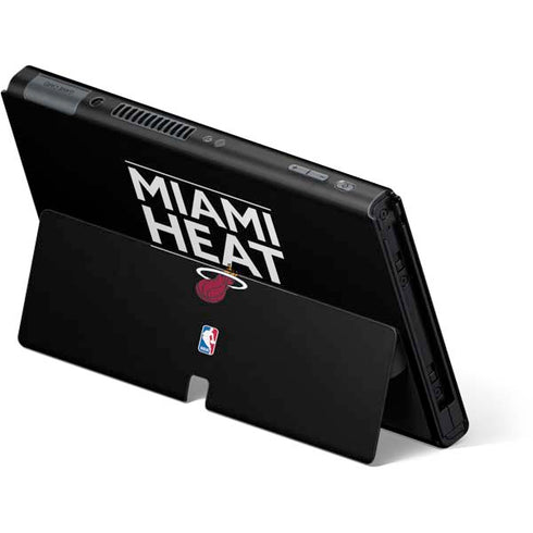 NBA Miami Heat Standard - Black Nintendo Switch OLED (2021) Skin