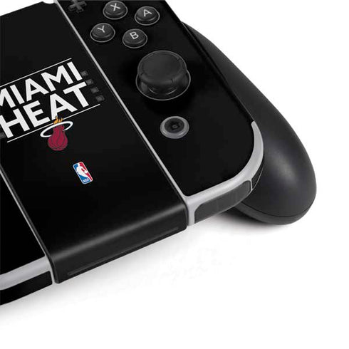 NBA Miami Heat Standard - Black Nintendo Switch OLED (2021) Skin