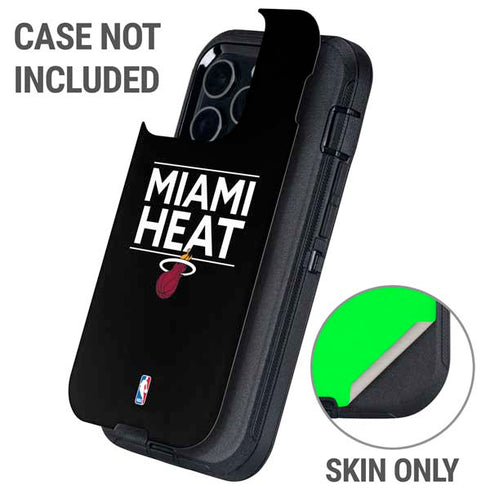 NBA Miami Heat Standard - Black Otterbox Defender iPhone Skin