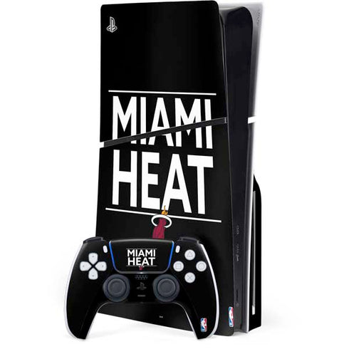 NBA Miami Heat Standard - Black PS5 Slim Disk Bundle Skin