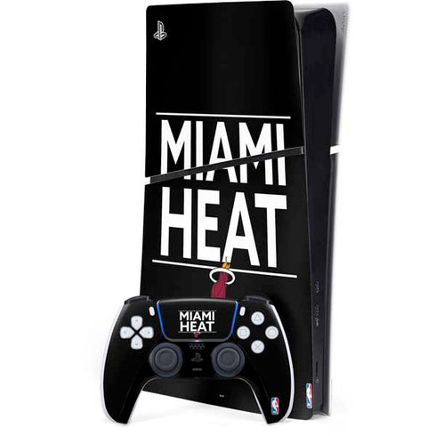 NBA Miami Heat Standard - Black PS5 Slim Digital Edition Console Skin
