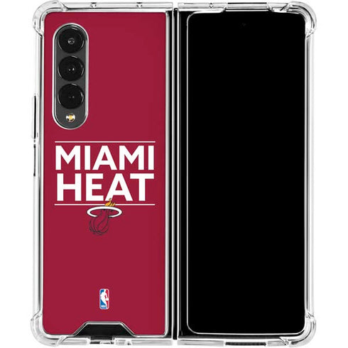 NBA Miami Heat Standard - Red Galaxy Z Fold4 5G Clear Case