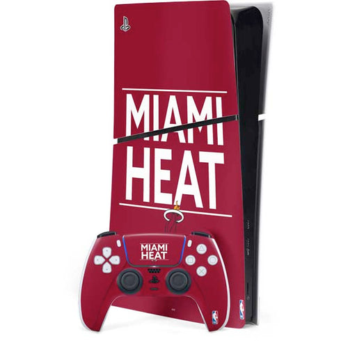 NBA Miami Heat Standard - Red PS5 Slim Digital Edition Bundle Skin