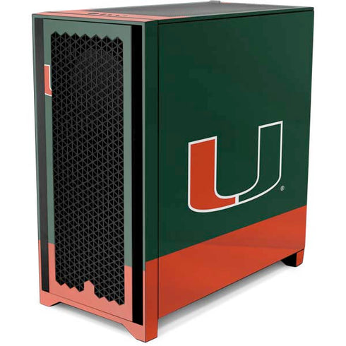 University of Miami Hurricanes Flag Corsair 4000D Tempered Glass Mid-Tower ATX Case Skin