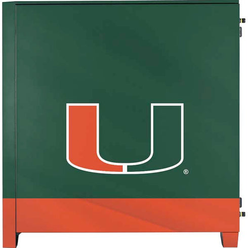 University of Miami Hurricanes Flag Corsair 4000D Tempered Glass Mid-Tower ATX Case Skin