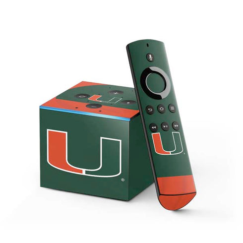 University of Miami Hurricanes Flag Fire TV Cube Skin