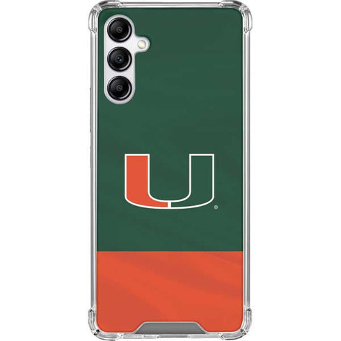University of Miami Hurricanes Flag Galaxy A14 5G Clear Case
