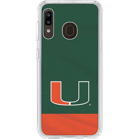 University of Miami Hurricanes Flag Galaxy A20 Clear Case