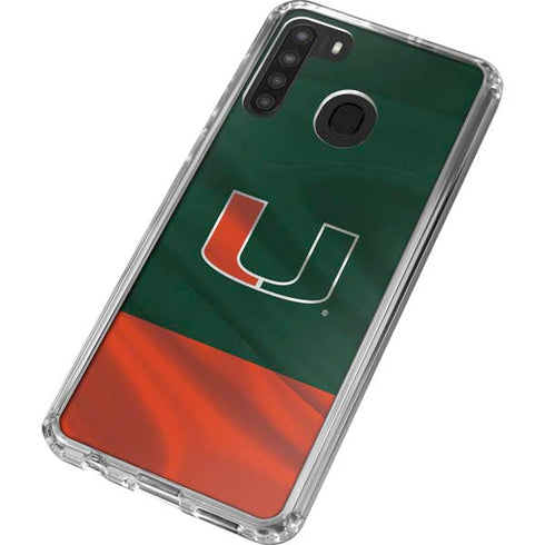 University of Miami Hurricanes Flag Galaxy A21 Clear Case