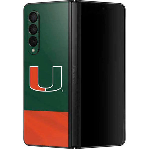University of Miami Hurricanes Flag Galaxy Z Fold3 5G Skin