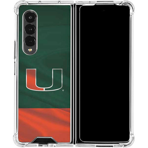 University of Miami Hurricanes Flag Galaxy Z Fold4 5G Clear Case