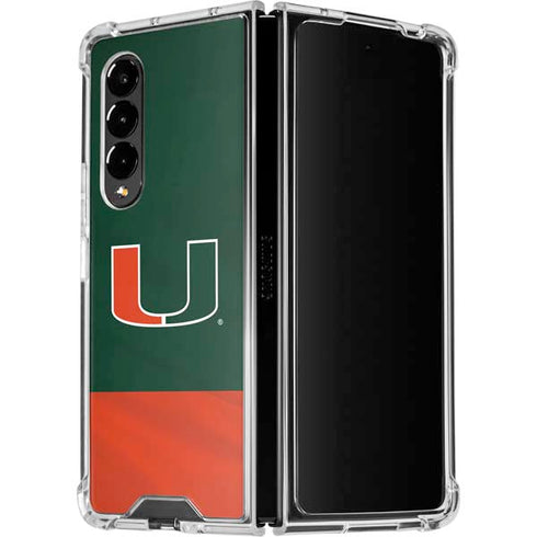 University of Miami Hurricanes Flag Galaxy Z Fold4 5G Clear Case