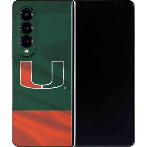 University of Miami Hurricanes Flag Galaxy Z Fold4 5G Skin