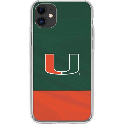 University of Miami Hurricanes Flag iPhone 11 Clear Case