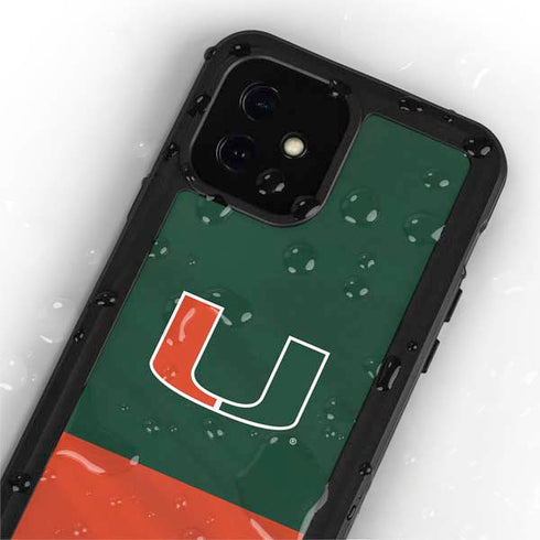 University of Miami Hurricanes Flag iPhone 12 Mini Waterproof Case