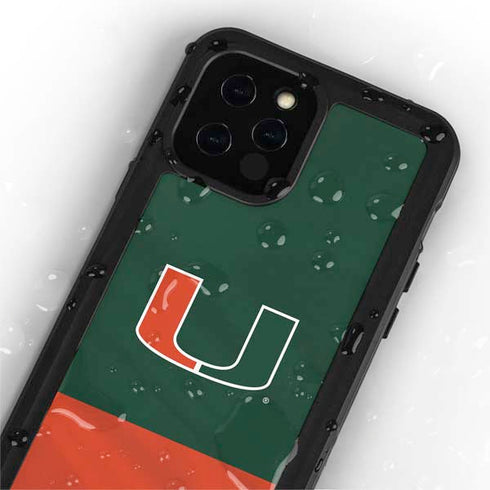 University of Miami Hurricanes Flag iPhone 12 Pro Waterproof Case