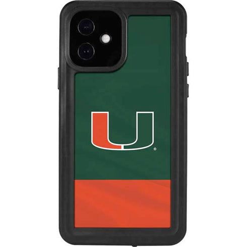 University of Miami Hurricanes Flag iPhone 12 Waterproof Case
