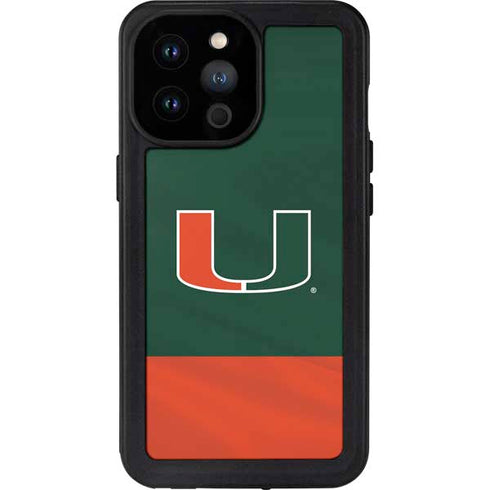 University of Miami Hurricanes Flag iPhone 14 Pro Max Waterproof Case