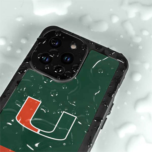 University of Miami Hurricanes Flag iPhone 14 Pro Max Waterproof Case