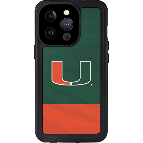 University of Miami Hurricanes Flag iPhone 14 Pro Waterproof Case