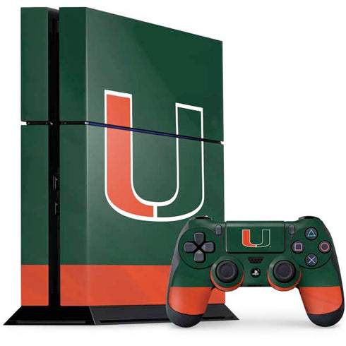 University of Miami Hurricanes Flag PS4 Console and Controller Bundle Skin
