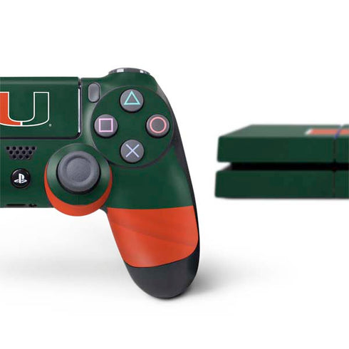 University of Miami Hurricanes Flag PS4 Console and Controller Bundle Skin