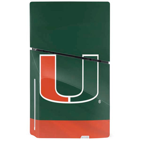 University of Miami Hurricanes Flag PS5 Slim Disk Bundle Skin