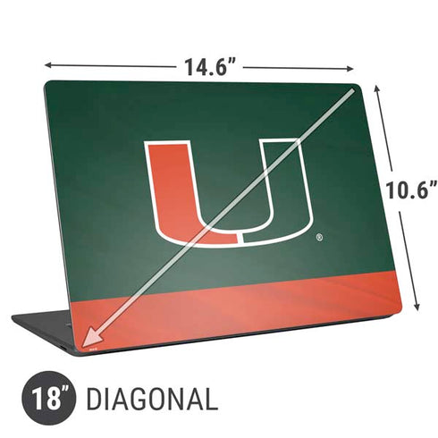 University of Miami Hurricanes Flag Universal Laptop 18in (14.6 x 10.6in) Skin