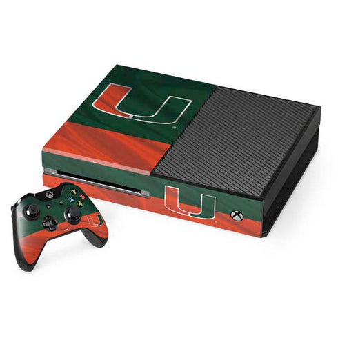 University of Miami Hurricanes Flag Xbox One Console and Controller Bundle Skin