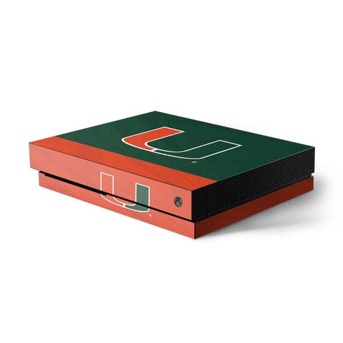 University of Miami Hurricanes Flag Xbox One X Console Skin