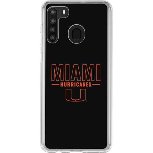 University of Miami Hurricanes Galaxy A21 Clear Case