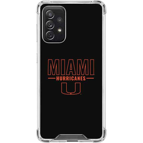 University of Miami Hurricanes Galaxy A72 5G Clear Case