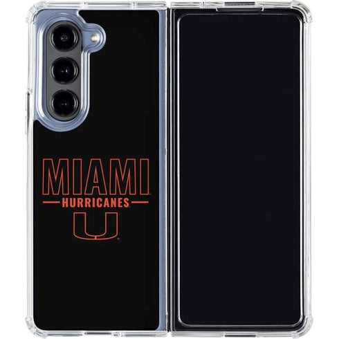 University of Miami Hurricanes Galaxy Z Fold5 5G Clear Case