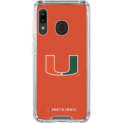University of Miami Hurricanes Jersey Galaxy A30 Clear Case
