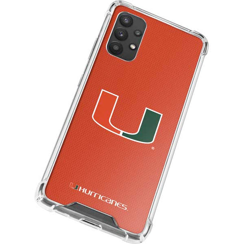 University of Miami Hurricanes Jersey Galaxy A32 5G Clear Case