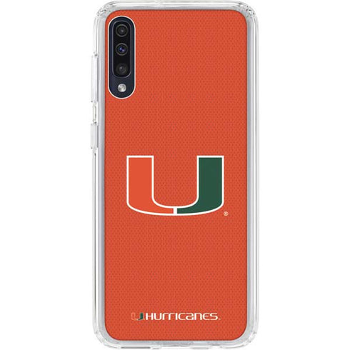 University of Miami Hurricanes Jersey Galaxy A50 Clear Case