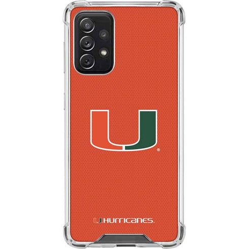 University of Miami Hurricanes Jersey Galaxy A72 5G Clear Case