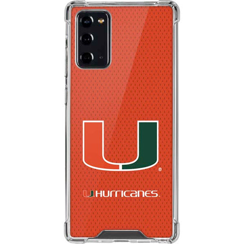 University of Miami Hurricanes Jersey Galaxy Note20 5G Clear Case