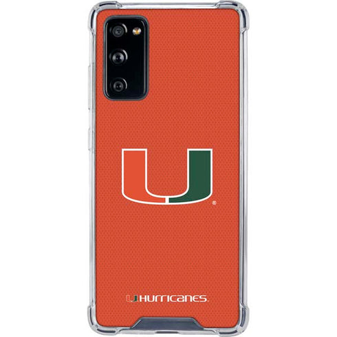 University of Miami Hurricanes Jersey Galaxy S20 FE Clear Case