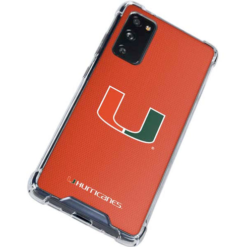 University of Miami Hurricanes Jersey Galaxy S20 FE Clear Case