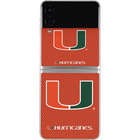 University of Miami Hurricanes Jersey Galaxy Z Flip4 5G Skin
