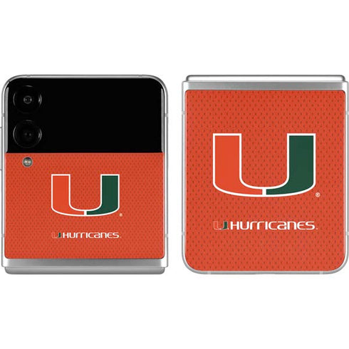 University of Miami Hurricanes Jersey Galaxy Z Flip4 5G Skin