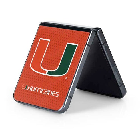University of Miami Hurricanes Jersey Galaxy Z Flip5 5G Skin