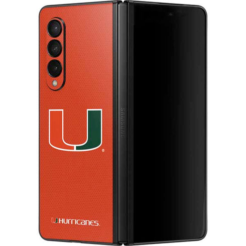 University of Miami Hurricanes Jersey Galaxy Z Fold3 5G Skin