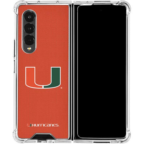 University of Miami Hurricanes Jersey Galaxy Z Fold4 5G Clear Case
