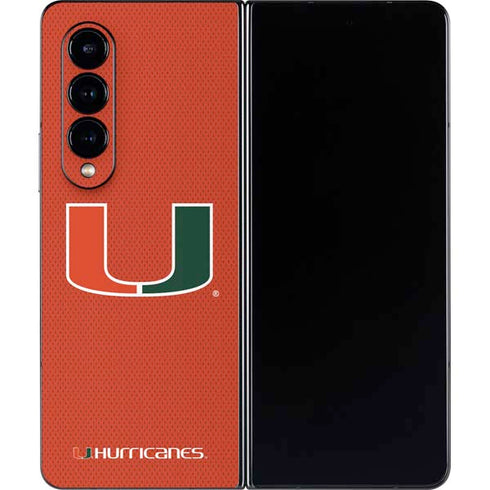 University of Miami Hurricanes Jersey Galaxy Z Fold4 5G Skin