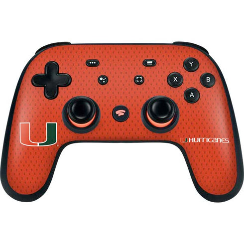 University of Miami Hurricanes Jersey Google Stadia Controller Skin