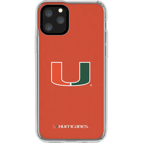 University of Miami Hurricanes Jersey iPhone 11 Pro Clear Case